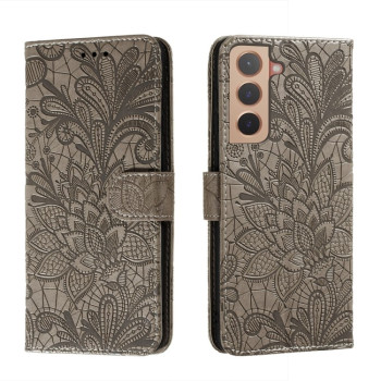Чохол-книжка Lace Flower для Samsung Galaxy S22 5G - сірий