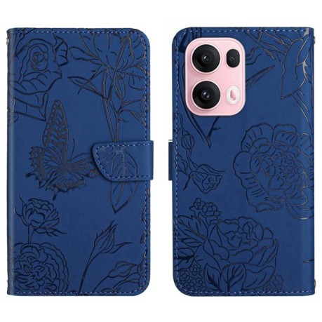 Чохол-книжка Embossed Butterfly для OPPO Reno13 Pro - синій