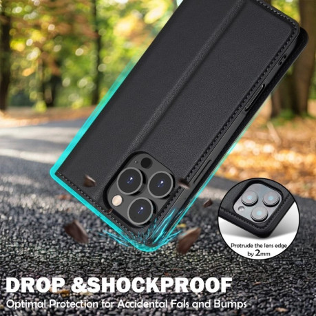Чехол-книжка LC.IMEEKE LC-001 Series для iPhone 16 Pro - черный