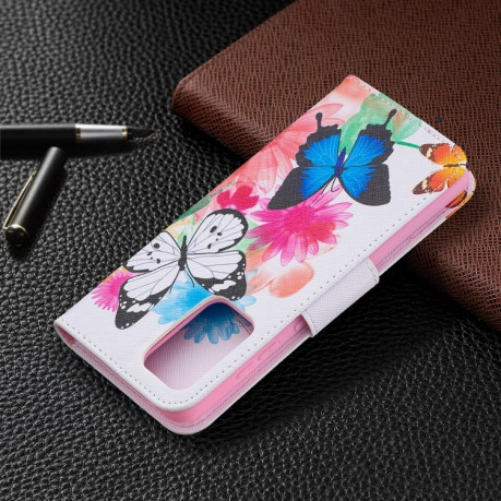 Чехол-книжка Colored Drawing Series на Samsung Galaxy A52/A52s - Butterflies