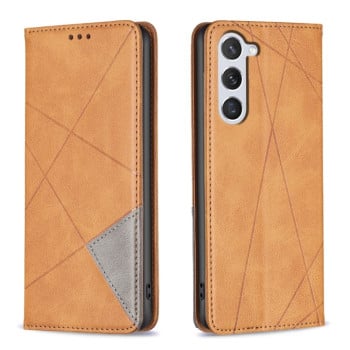 Чехол-книжка Rhombus Texture для Samsung Galaxy S24 5G - желтый