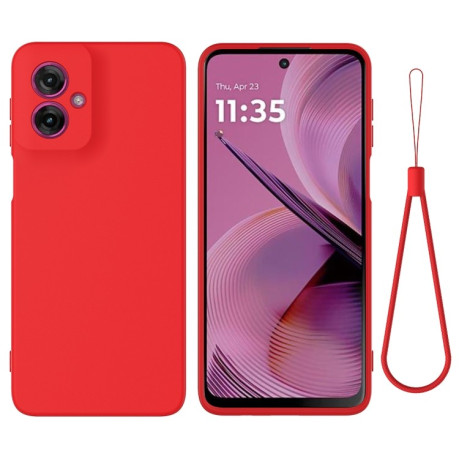 Силиконовый чехол Solid Color Liquid Silicone на Motorola Moto G55 - красный