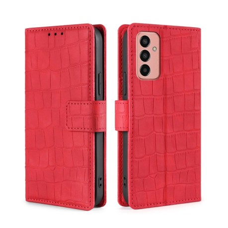 Чохол-книжка Skin Feel Crocodile Texture для Samsung Galaxy M13 - червоний