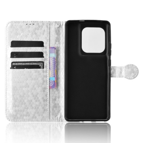 Чохол-книжка Honeycomb Dot для Motorola Edge 50 Ultra - сріблястий