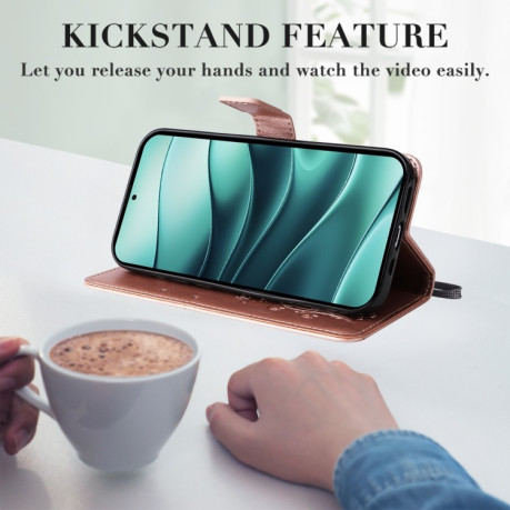 Чохол-книжка Embossed Butterfly для Xiaomi Redmi Note 14 5G/Poco M7 Pro 5G - рожеве золото
