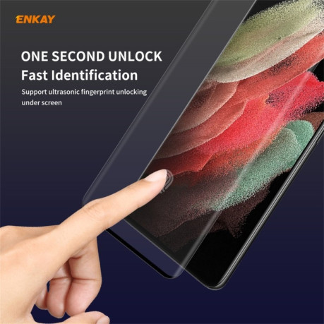 Захисне скло ENKAY Hat-prince Full Glue 0.26mm 9H 3D Samsung Galaxy S21 Ultra - чорний
