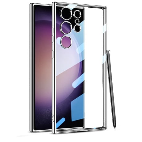 Протиударний чохол GKK Plating Transparent TPU на Samsung Galaxy S24 Ultra - сріблястий