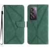 Чохол-книжка Stitching Embossed Leather для OPPO Reno 12 Pro 5G Global - зелений