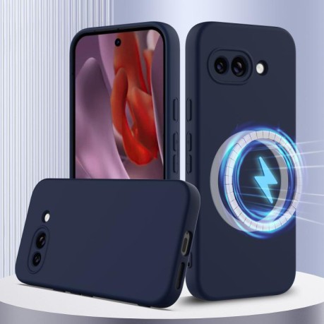 Силиконовый чехол Shockproof Silicone Magsafe для Google Pixel 9a - синий