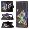 Чехол-книжка Colored Drawing Pattern для Samsung Galaxy S22 Ultra 5G - Big Butterfly