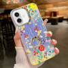 Протиударний чохол Electroplating Laser Flower Ring Holder TPU для iPhone 16 - Flower