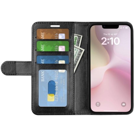 Чохол-книжка R64 Texture Horizontal Flip Leather для iPhone 16e - чорний