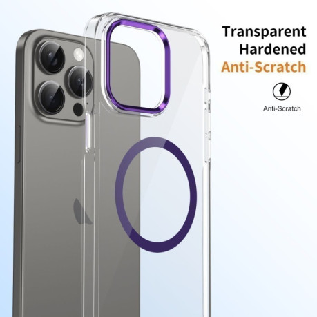 Чохол протиударний Ice Feel HD Transparent MagSafe PC для iPhone 16 Pro - фіолетовий