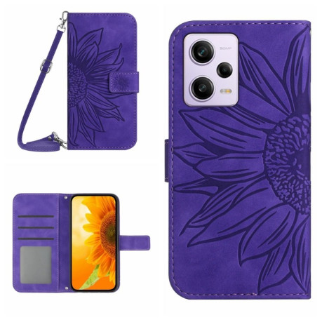 Чехол-книжка Skin Feel Sun Flower для Xiaomi Redmi Note 12 Pro 5G/Poco X5 Pro - фиолетовый