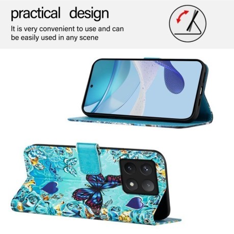 Чохол-книжка Colored Drawing Pattern Plain Weave Leather для Xiaomi 14T Pro - Love Butterfly