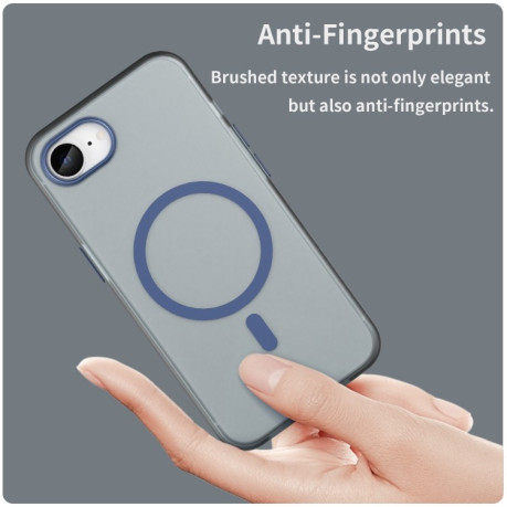 Противоударный чехол MagSafe Frosted Translucent TPU + PC для iPhone 16e - синий