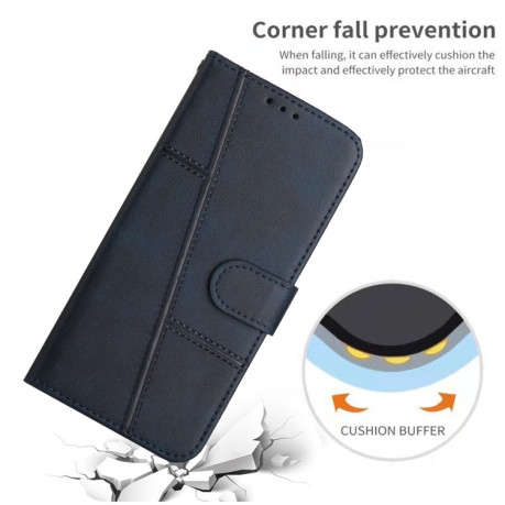 Чохол-книжка Stitching Calf Texture для Vivo Y76/Y76s - синій