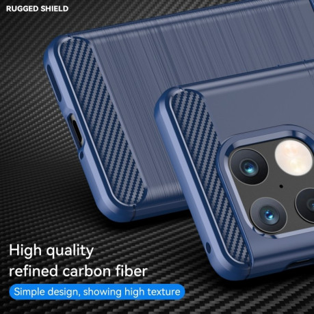 Противоударный чехол Brushed Texture Carbon Fiber на OnePlus 10 Pro 5G - синий