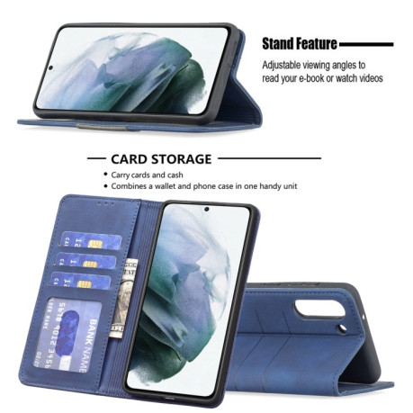 Чехол-книжка Magnetic Splicing для Samsung Galaxy S21 FE 5G - синий
