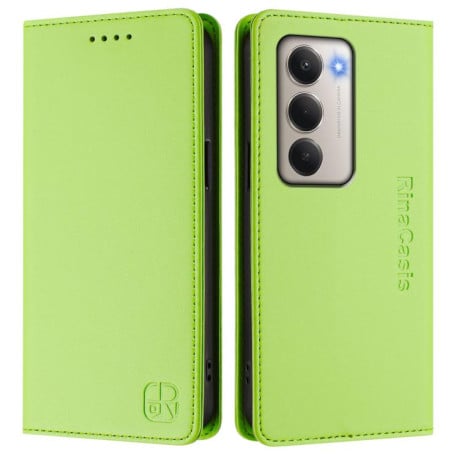 Чохол-книжка RC01 Dual-Folded Magnetic Suction RFID на Xiaomi Redmi 15 5G / 4G EU 171mm - зелений