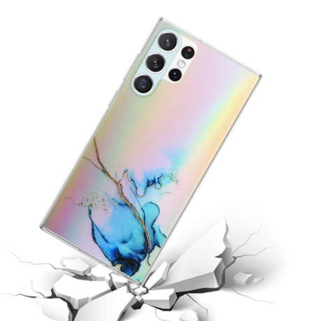 Противоударный чехол Laser Marble для Samsung Galaxy S23 Ultra 5G - синий