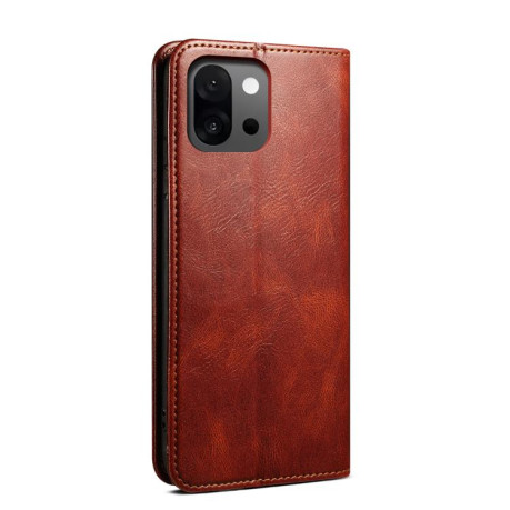 Чехол-книжка Simple Wax Crazy Horse для OnePlus 13T 5G - коричневый