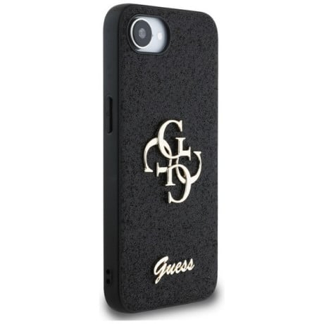 Оригінальний чохол Guess Big Metal Logo Fixed Glitter для iPhone 16e - black