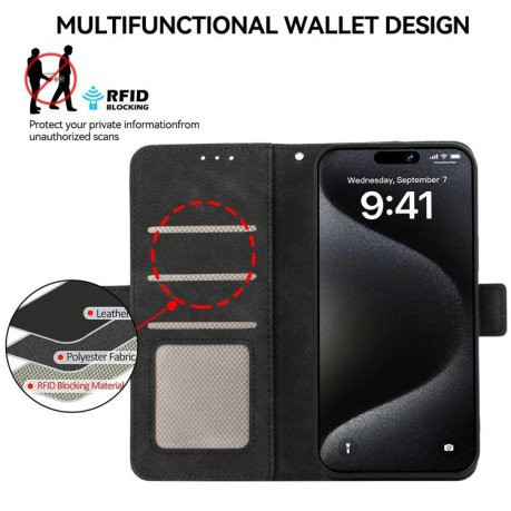 Чехол-книжка ABEEL Color Block Magnetic RFID Leather на Motorola Moto G15 4G / G05 - черный