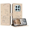 Чохол-книжка Embossed Kitten Phone Leather на Xiaomi Redmi Note 15 4G / 5G /Poco M8  — бежевий