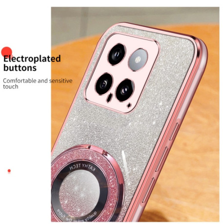 Чохол протиударний Plated Gradient Glitter Round Holder для Xiaomi 14 - чорний
