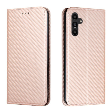 Чехол-книжки Carbon Fiber для Samsung Galaxy A24 4G - розовое золото
