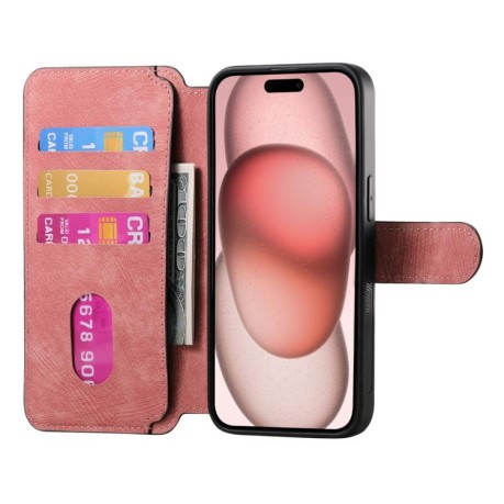 Чехол-книжка CaseNeo MagSafe RFID Anti-theft Retro Leather для iPhone 16e - розовый