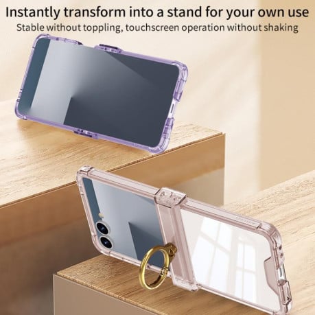 Противоударный чехол GKK Plain Leather для Samsung Galaxy Flip 7 5G - черный