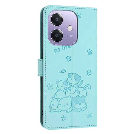 Чехол-книжка Diamond Embossed Skin Feel для OPPO A3/A3x/A40m - зеленый