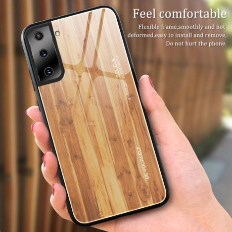 Противоударный чехол Wood Grain Glass на Samsung Galaxy S21- М03