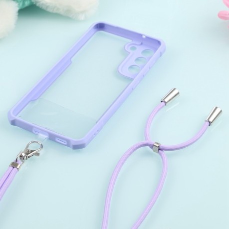 Чехол Acrylic Neck Lanyard для Samsung Galaxy S21 FE - фиолетовый