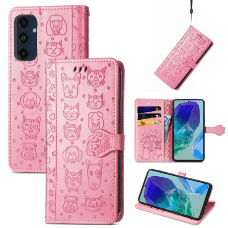 Чехол-книжка Cat and Dog для Samsung Galaxy A16 - розовый