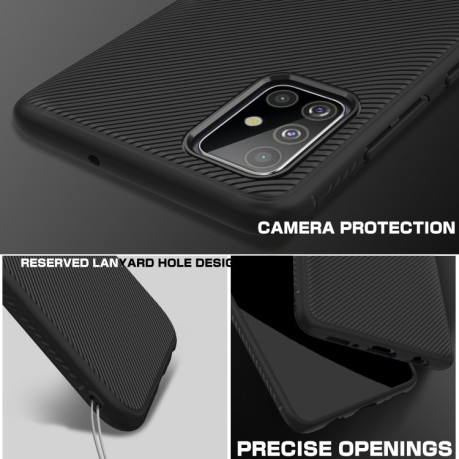 Чехол Lenuo Leshen Series Stripe Texture на Samsung Galaxy A51 -черный