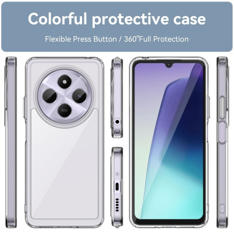 Противоударный чехол Colorful Acrylic Series для Xiaomi Redmi 14C 4G/Poco C75/Redmi A4 5G - прозрачный