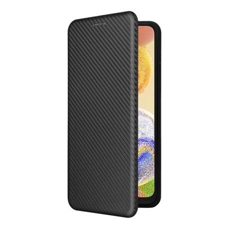 Чехол-книжка Carbon Fiber Texture на Samsung Galaxy A04 4G - черный