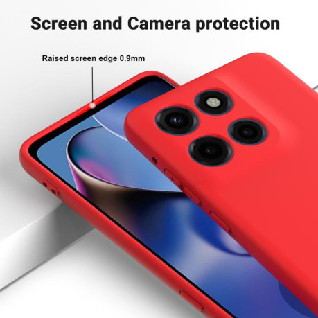 Силиконовый чехол Solid Color Liquid Silicone на Motorola Edge 60 - красный