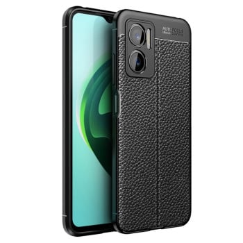Противоударный чехол Litchi Texture на Xiaomi Redmi Note 11E/Redme 10 5G - черный