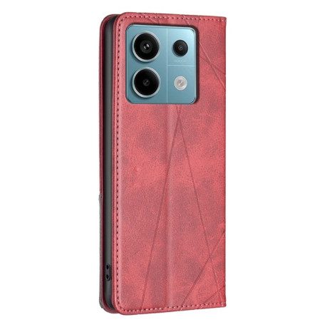 Чехол-книжка Rhombus Texture для Xiaomi Redmi Note 14S/ 13 Pro 4G / POCO M6 Pro 4G   - красный