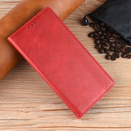 Чехол-книжка Magnetic Buckle Retro Crazy Horse Texture на Infinix Zero 30 4G - красный