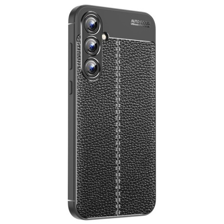 Протиударний чохол Litchi Texture для Samsung Galaxy A55 - чорний