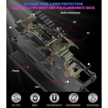 Протиударний чохол Camouflage Armor Samsung Galaxy S22 Ultra 5G - зелений