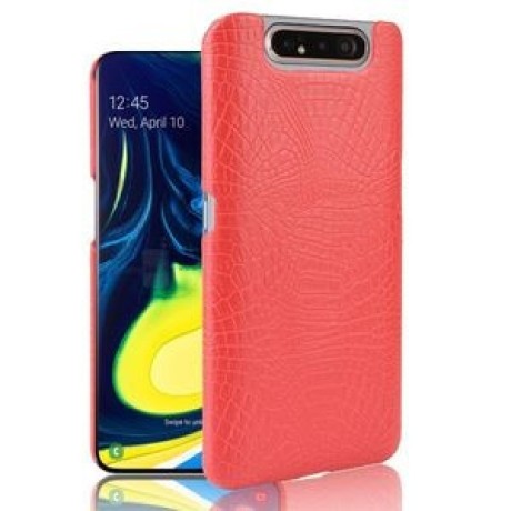 Удароміцний чохол Crocodile Texture на Samsung Galaxy A80 -червоний