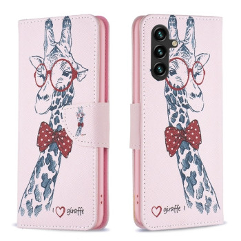 Чехол-книжка Colored Drawing Pattern для Samsung Galaxy A16 - Giraffe