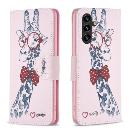 Чохол-книжка Colored Drawing Pattern для Samsung Galaxy A16 - Giraffe