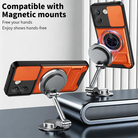 Противоударный чехол Lens Sliding Window Multifunctional Magnetic Shockproof со шторкой камеры на Xiaomi Redmi Note 17 Pro Max 5G Global — чёрный
